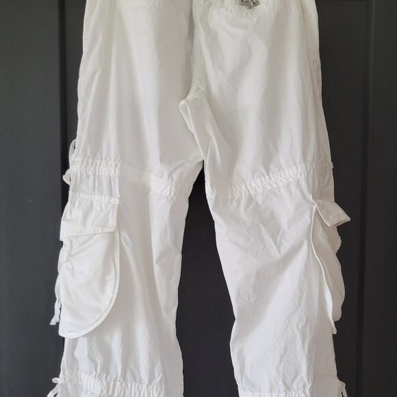 Roberto Cavalli Vintage Y2K Freedom Collection  White Cargo Pants Size 42 Euro - Picture 7 of 11